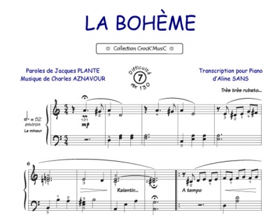 partition guitare la boheme